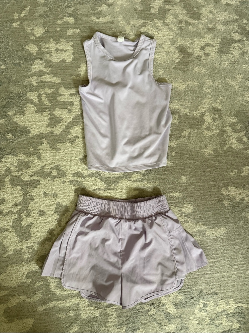 Yogalicious Lavender Athletic Tank and Skort Shorts Set